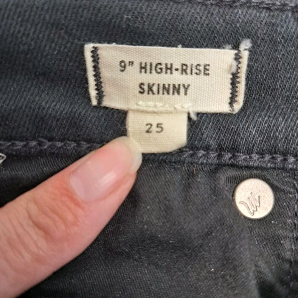 Madewell Jeans Women's 25 Black 9" High Rise Skinny Denim - Picture 4 of 9